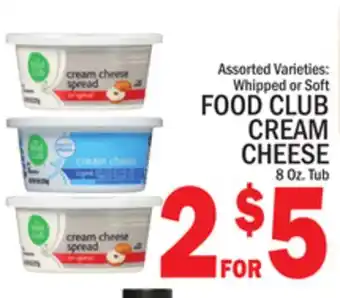 C Town FOOD CLUB CREAM CHEESE offer