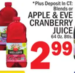 C Town APPLE & EVE CRANBERRY JUICE offer