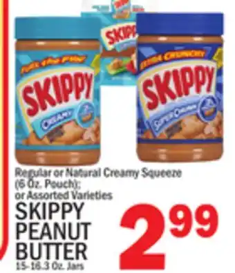 C Town SKIPPY PEANUT BUTTER 15-16.3 Oz. Jars offer