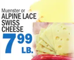 C Town ALPINE LACE MUENSTER OR SWISS CHEESE offer