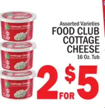 C Town FOOD CLUB COTTAGE CHEESE offer