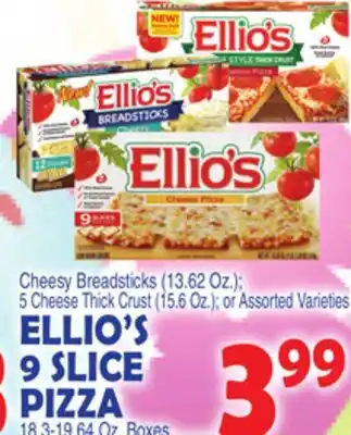 Bravo Supermarkets ELLIO'S 9 SLICE PIZZA 18.3-19.64 Oz. Boxes offer