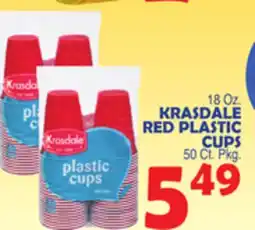 Bravo Supermarkets KRASDALE RED PLASTIC CUPS offer