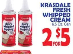 Bravo Supermarkets KRASDALE FRESH WHIPPED CREAM offer