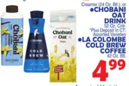 Bravo Supermarkets CHOBANI OAT DRINK 52 Oz. Cntr offer