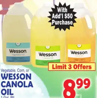 Bravo Supermarkets WESSON CANOLA OIL offer