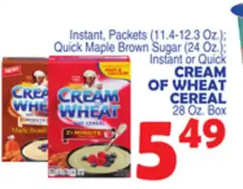 Bravo Supermarkets CREAM OF WHEAT CEREAL 28 Oz. Box offer