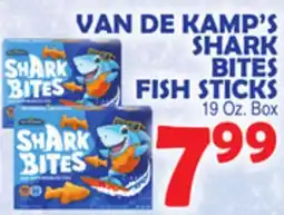 Bravo Supermarkets VAN DE KAMP'S SHARK BITES FISH STICKS offer