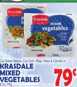 Bravo Supermarkets KRASDALE CUT GREENE BEANS, CUT CORN, PEAS, PEAS & CARROTS OR MIXED VEGETABLES offer