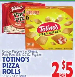 Bravo Supermarkets TOTINO'S PIZZA ROLLS 15 Ct. 7.5 Oz. Boxes offer