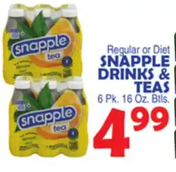 Bravo Supermarkets SNAPPLE DRINKS & TEAS offer