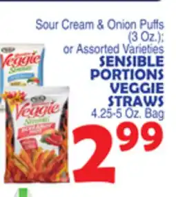 Bravo Supermarkets SENSIBLE PORTIONS VEGGIE STRAWS 4.25-5 Oz. Bag offer