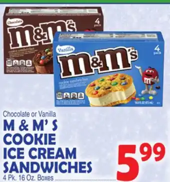 Bravo Supermarkets M & M' S COOKIE ICE CREAM SANDWICHES offer