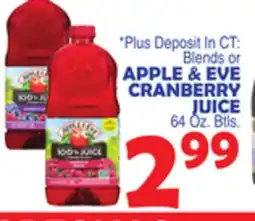 Bravo Supermarkets APPLE & EVE CRANBERRY JUICE offer