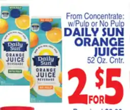 Bravo Supermarkets DAILY SUN ORANGE JUICE offer