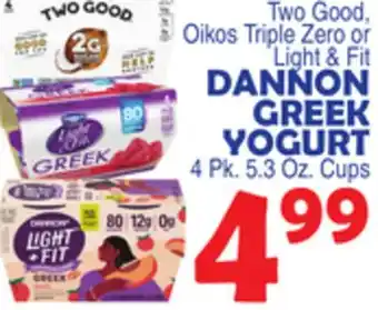 Bravo Supermarkets DANNON GREEK YOGURT offer