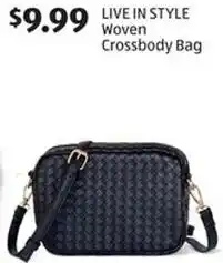 Aldi LIVE IN STYLE Woven Crossbody Bag offer