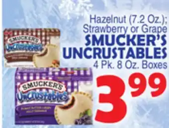 Bravo Supermarkets SMUCKER'S UNCRUSTABLES, 4 Pk. 8 Oz. Boxes offer