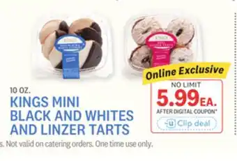 Kings Food Markets KINGS MINI BLACK AND WHITES AND LINZER TARTS offer