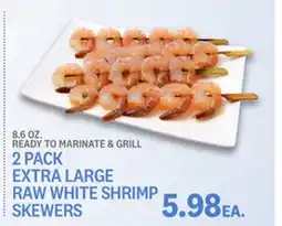 Kings Food Markets 2 PACK EXTRA LARGE RAW WHITE SHRIMP SKEWERS offer