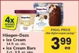 ACME Häagen-Dazs Ice Cream 14 fl. oz. ctn. or Ice Cream Bars 3 ct., 9 fl. oz. pkg offer