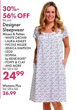 Boscov's Designer Sleepwear offer