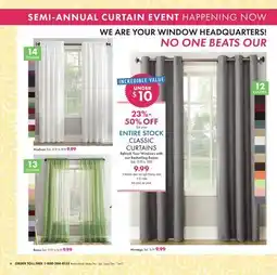 Boscov's ENTIRE STOCK CLASSIC CURTAINS offer