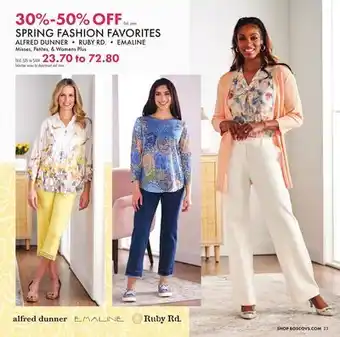 Boscov's SPRING FASHION FAVORITES ALFRED DUNNER offer