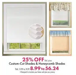 Boscov's Custom-Cut Shades & Honeycomb Shades offer