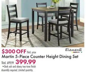 Boscov's Martin 5-Piece Counter Height Dining Set offer