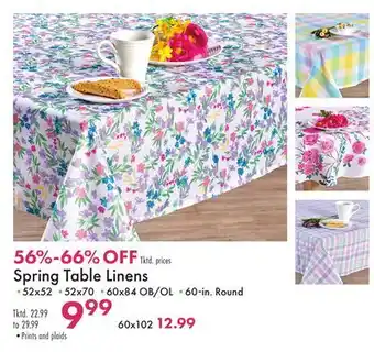 Boscov's Spring Table Linens offer