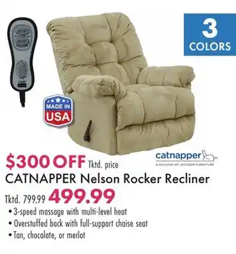 Boscov's CATNAPPER Nelson Rocker Recliner offer