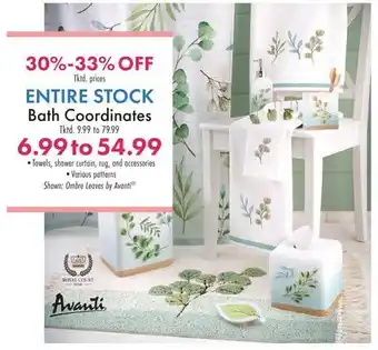 Boscov's ENTIRE STOCK Bath Coordinates offer