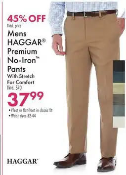 Boscov's Mens HAGGAR Premium No-Iron Pants offer