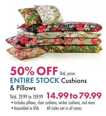 Boscov's ENTIRE STOCK Cushions & Pillows offer