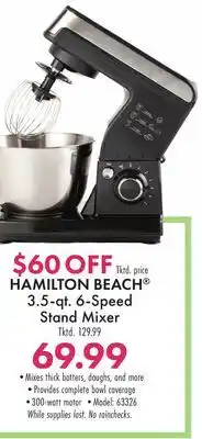 Boscov's HAMILTON BEACH 3.5-qt. 6-Speed Stand Mixer offer