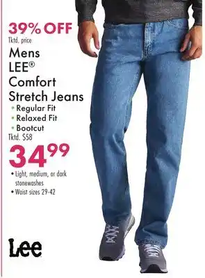 Boscov's Mens LEE Comfort Stretch Jeans offer