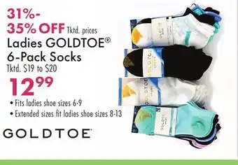 Boscov's Ladies GOLDTOE 6-Pack Socks offer