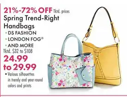 Boscov's Spring Trend-Right Handbags offer