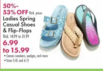 Boscov's Ladies Spring Casual Shoes & Flip-Flops offer