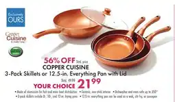 Boscov's COPPER CUISINE 3-Pack Skillets or 12.5-in. Everything Pan with Lid offer