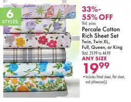 Boscov's Percale Cotton Rich Sheet Set offer