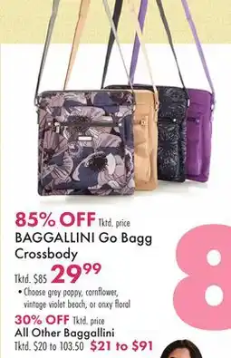 Boscov's BAGGALLINI Go Bagg Crossbody offer