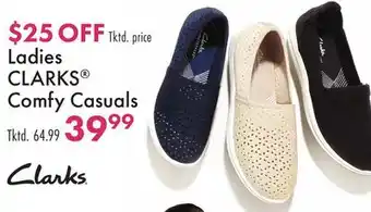 Boscov's Ladies CLARKS Comfy Casuals offer