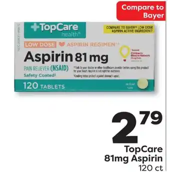 Weis Markets TopCare 81mg Aspirin offer