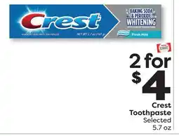 Weis Markets Crest Toothpaste offer