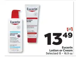 Weis Markets Eucerin Lotion or Cream offer