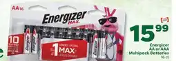 Weis Markets Energizer AA or AAA Multipack Batteries offer