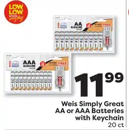 Weis Markets Weis Simply Great AA or AAA Batteries with Keychain offer