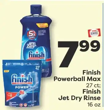 Weis Markets Finish Powerball Max 27 ct Finish Jet Dry Rinse 16 oz offer